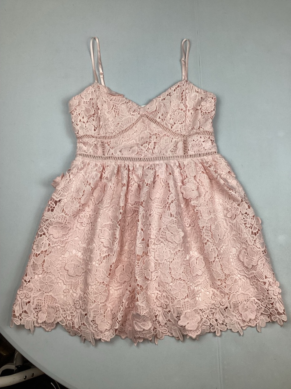 Altar’d State Silvyn Lace Mini Dress in Light Pink Size Large NWOT